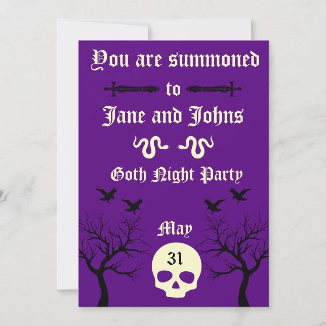 Gothic Party Printable  Invitation (Front)