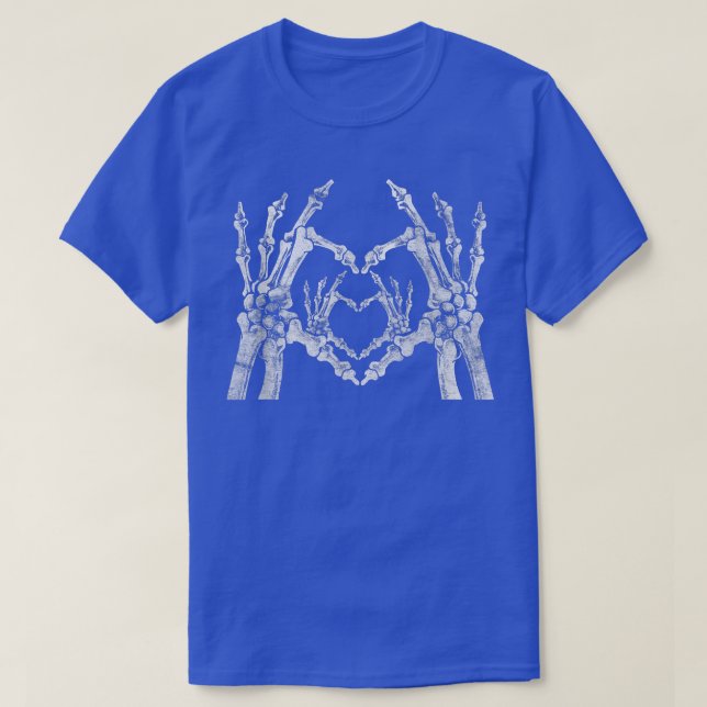 Gothic Pastel Goth Skeleton Hands Heart Couples Ma T-Shirt (Design Front)