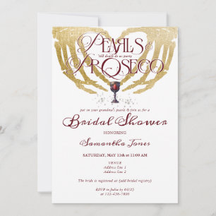 Gothic Pearls & Prosecco 'Till Death Bridal Shower Invitation