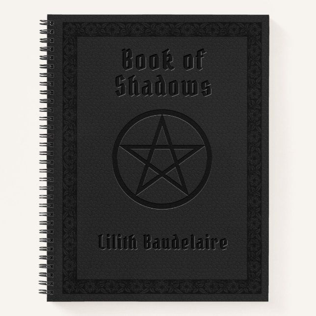 Gothic Pentagram Personalized Book of Shadows (Front)