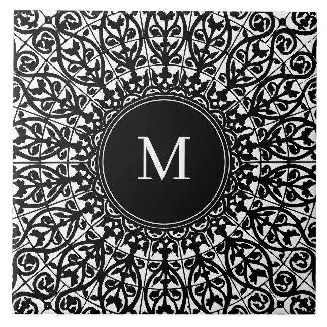 Gothic Personal Monogram Customizable Personalized Tile (Front)