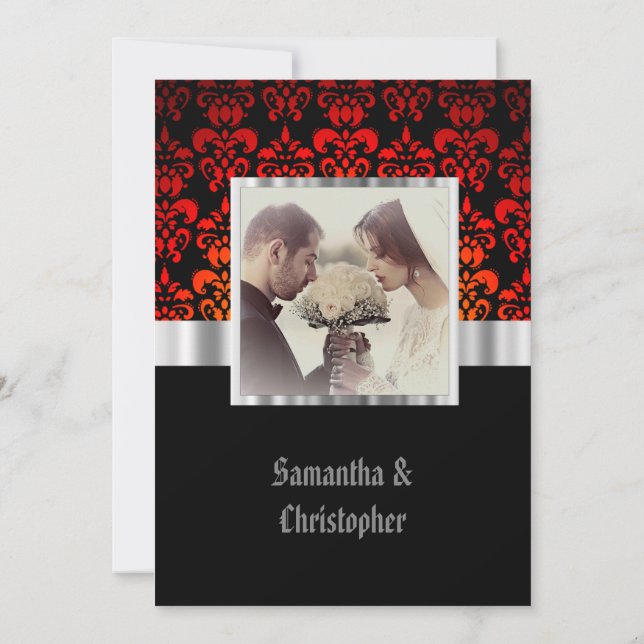 Gothic photo template wedding invitation (Back)