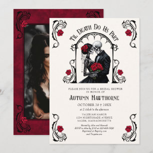 Gothic Photo Til Death Bridal Shower Invitation