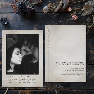 Gothic Photo Wedding Save the Date Invitation