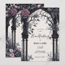 Gothic Pink Floral Garden Gate Pagan Handfasting