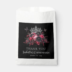 Gothic Pink Red & Black Moody Quinceañera Favour Bag