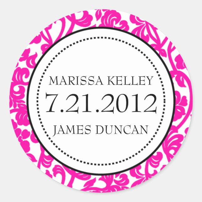 Gothic Pink & White Flourish Envelope Seals (Front)