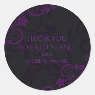 Gothic Plum Thank You Stickers