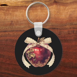 Gothic Poison Apple Dark Romance Halloween Keychain