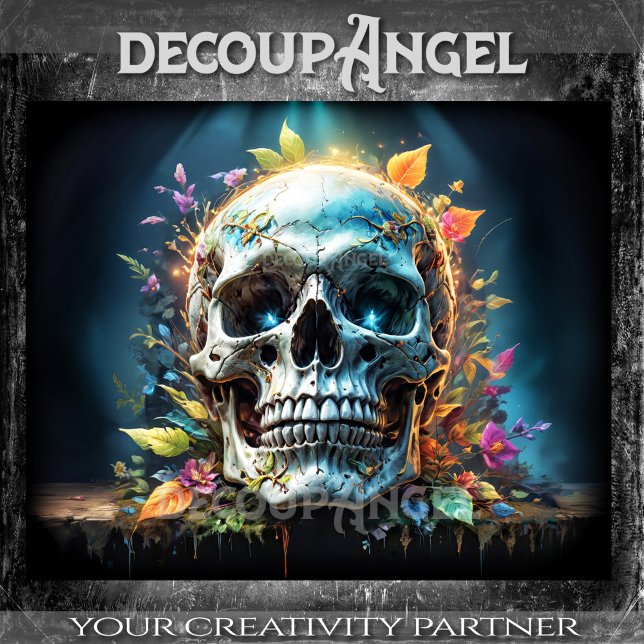 Gothic Pop Skull - Decoupage - Tissue Paper (Creator Uploaded)