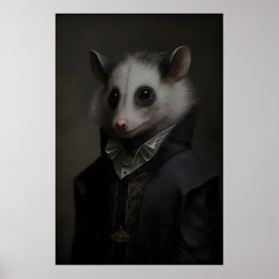 Gothic Possum Vintage Poster, Art Poster Print