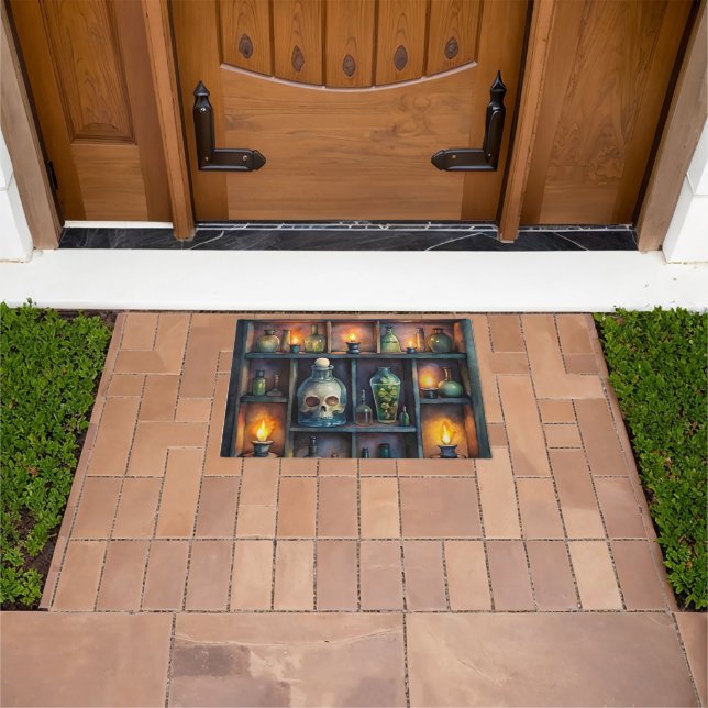 Gothic Potion Bottles – Dark Apothecary Doormat (Outdoor)