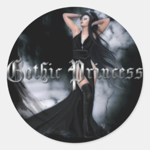 Gothic Princess Classic Round Sticker