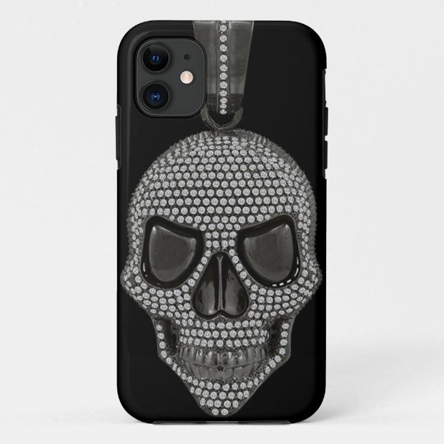 Gothic Printed Diamond Skull Case-Mate iPhone Case (Back)