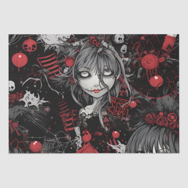 Gothic Punk Alternative Christmas Fairy Tissue Paper (Front)