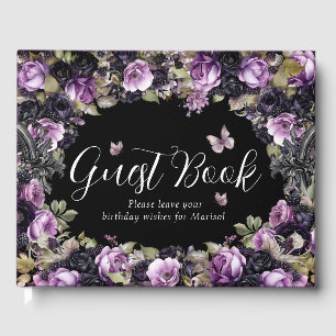 Gothic Purple & Black Moody Quinceañera Guest Book