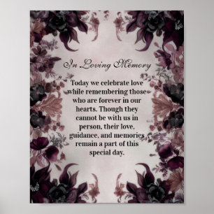 Gothic Purple Bloom Wedding Poster