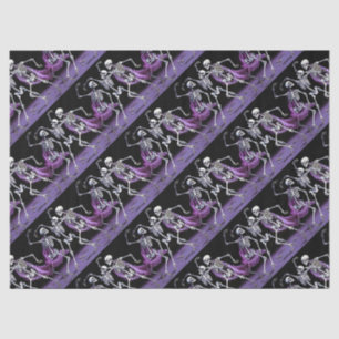 Gothic Purple Dancing Skeletons Pattern Wedding Tissue Paper