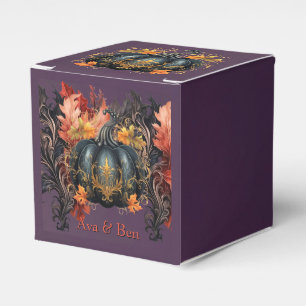 Gothic Purple Fairytale Pumpkin Fall Wedding Favor Box