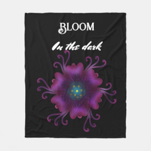 Gothic Purple Flower Dark Floral Botanical  Fleece Blanket