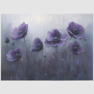 Gothic Purple Flowers Painting Decoupage Tissue Paper
