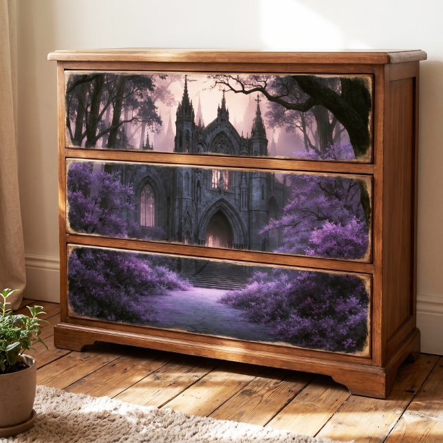 Gothic Purple Forest Dark Fantasy Cathedral Tissue Paper (Creator Uploaded)