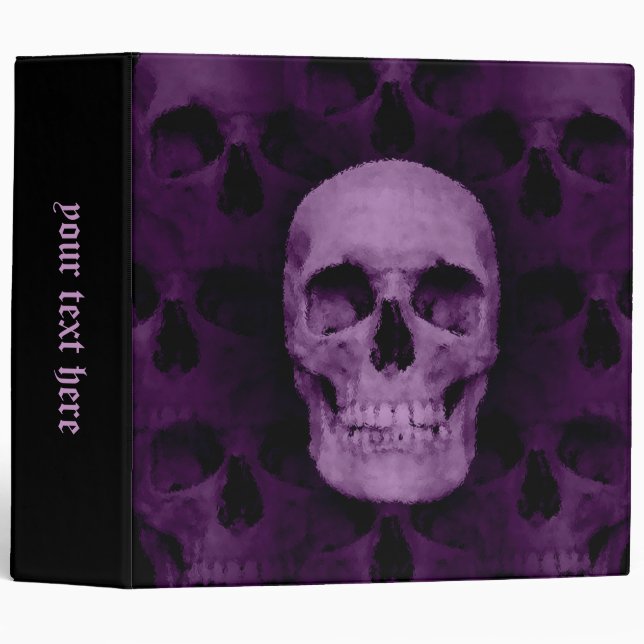 Gothic purple Halloween skull Binder (Front/Spine)
