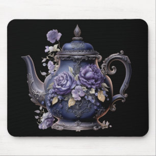 GOTHIC PURPLE ORNATE VICTORIAN TEA KETTLE MOUSE PAD