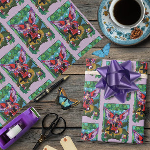 Gothic Purple Red Mushroom Gothic Wrapping Paper