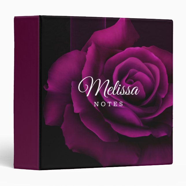 Gothic Purple-Red Rose Flower Binder (Front/Spine)
