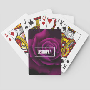 Gothic Purple-Red Rose Flower Playing Cards