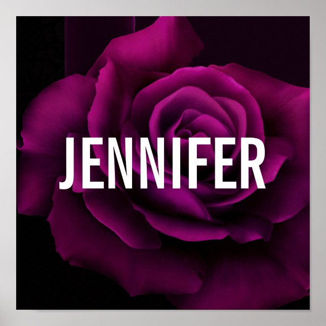 Gothic Purple-Red Rose Flower Poster (Front)