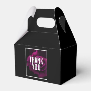 Gothic Purple-Red Rose Flower Thank You Favor Box