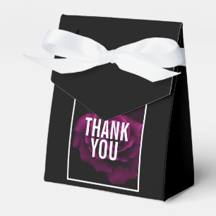 Gothic Purple-Red Rose Flower Thank You Favor Box