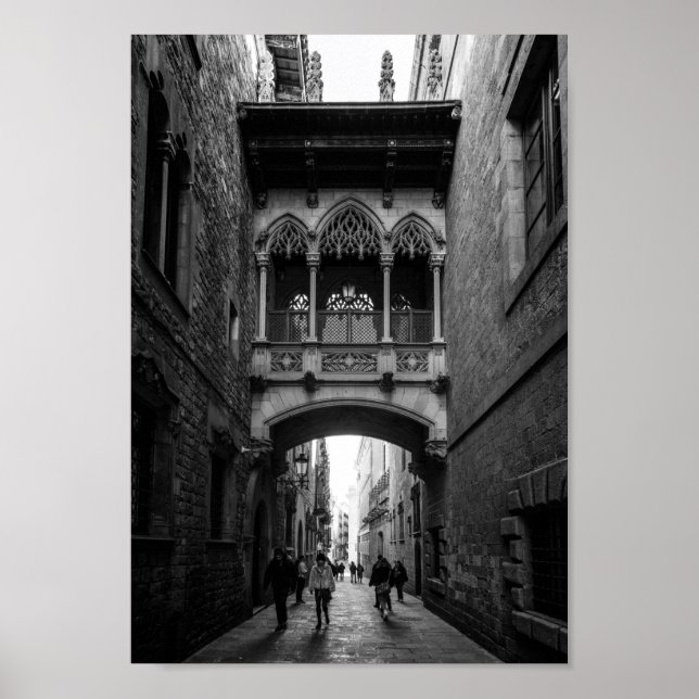 Gothic Quarter Architecture of Barcelona Poster (Front)