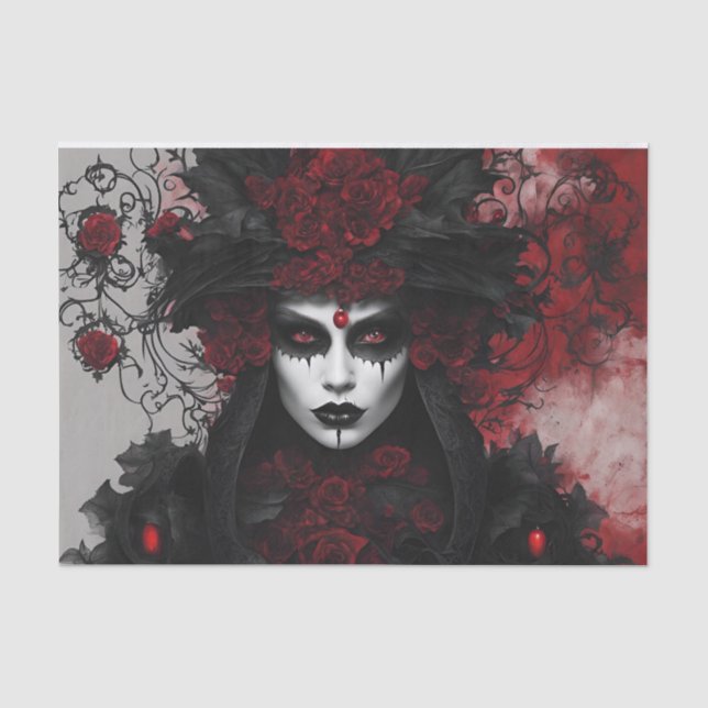 Gothic Queen Halloween Decoupage  Tissue Paper (Front)