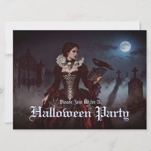 Gothic Queen in Moonlit Graveyard