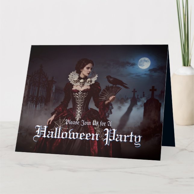 Gothic Queen in Moonlit Graveyard Card (Front)