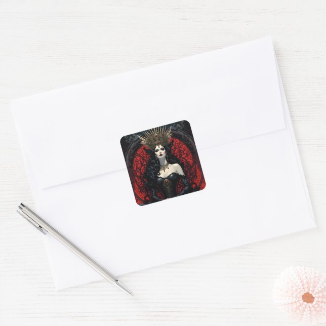 Gothic Queen Square Sticker (Envelope)