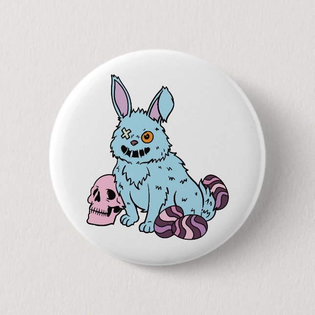 Gothic Rabbit Gothic Bunny Gothic Easter Emo Goth  2 Inch Round Button (Front)