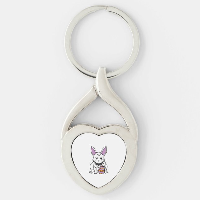 Gothic Rabbit Gothic Bunny Gothic Easter Emo Goth  Keychain (Front)