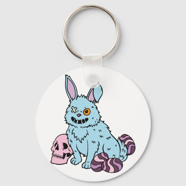 Gothic Rabbit Gothic Bunny Gothic Easter Emo Goth  Keychain (Front)