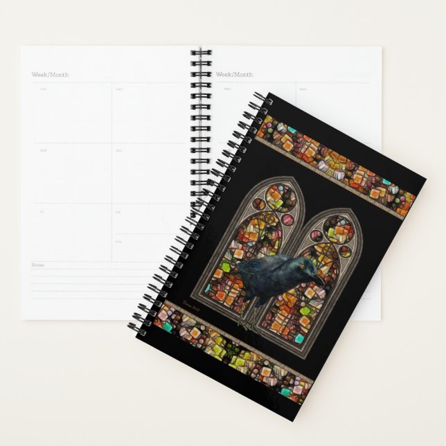 Gothic Raven Art Black Day Planner (Display)