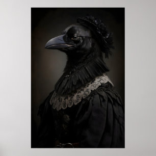 Gothic Raven Art Print Victorian Crow Poster