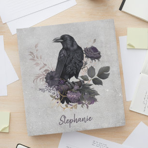 Gothic Raven Binder – Personalized & Dark Floral
