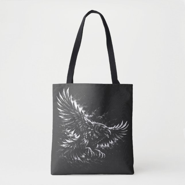 Gothic Raven – by BurnsInHell Tote Bag (Front)