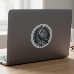 Gothic Raven Crow Dark Academia Style Classic Round Sticker