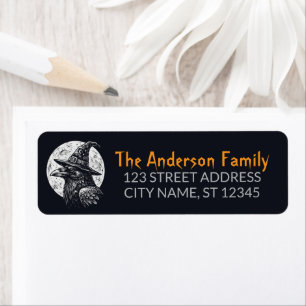 Gothic Raven Crow Halloween Return Address Label