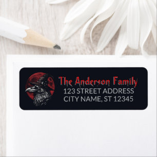 Gothic Raven Crow Halloween Return Address Label