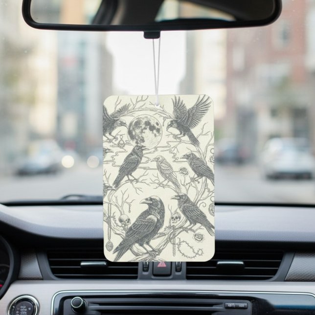 Gothic Raven Dark Academia Air Freshener (Raven and moon air freshener)